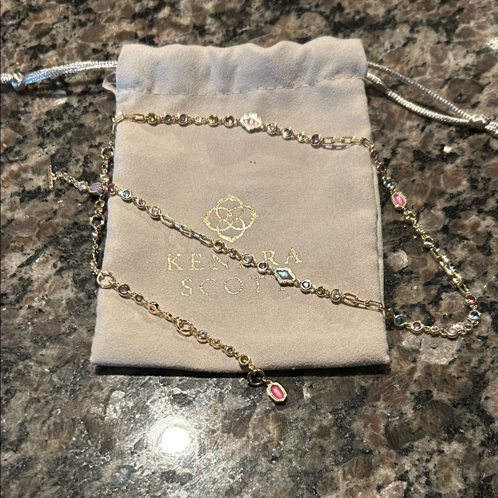 Kendra Scott Gold Mini Elisa and Abbie Necklace with Easy Toggle Closure